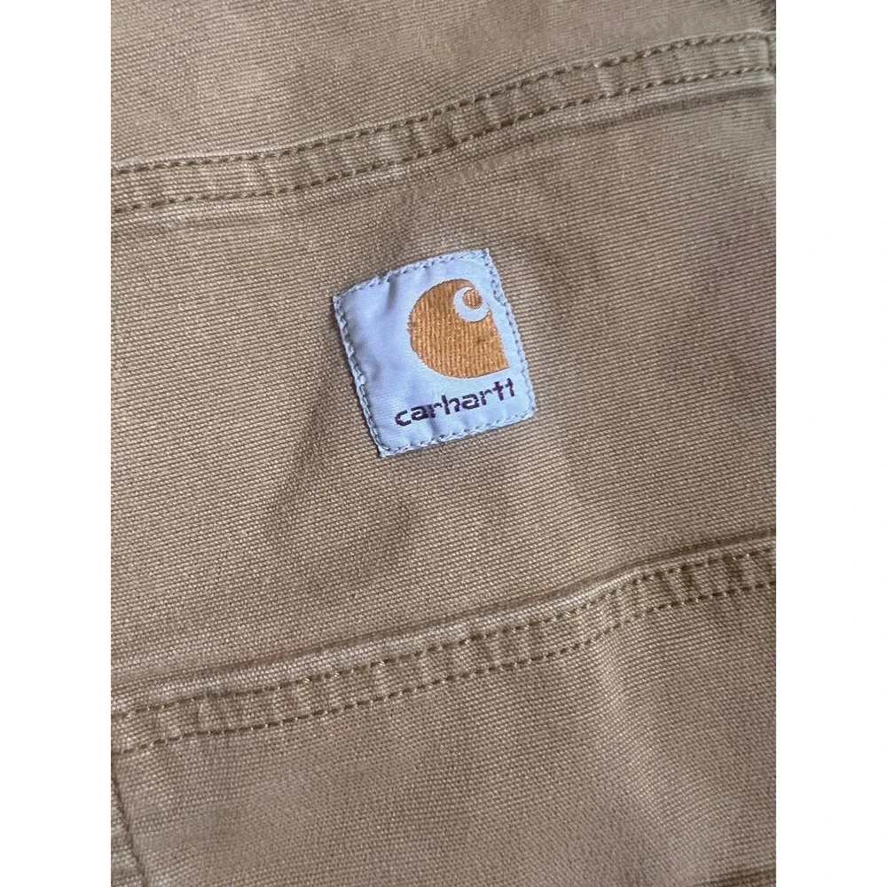 Carhartt Mens Relaxed Fit Carpenter Shorts Tan Canvas Utility Workwear Size 42